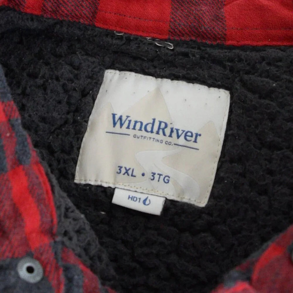 Wind River Red &  Grey Checker Print Button Up Sherpa Like Lined Shacket 3XL - Picture 12 of 12